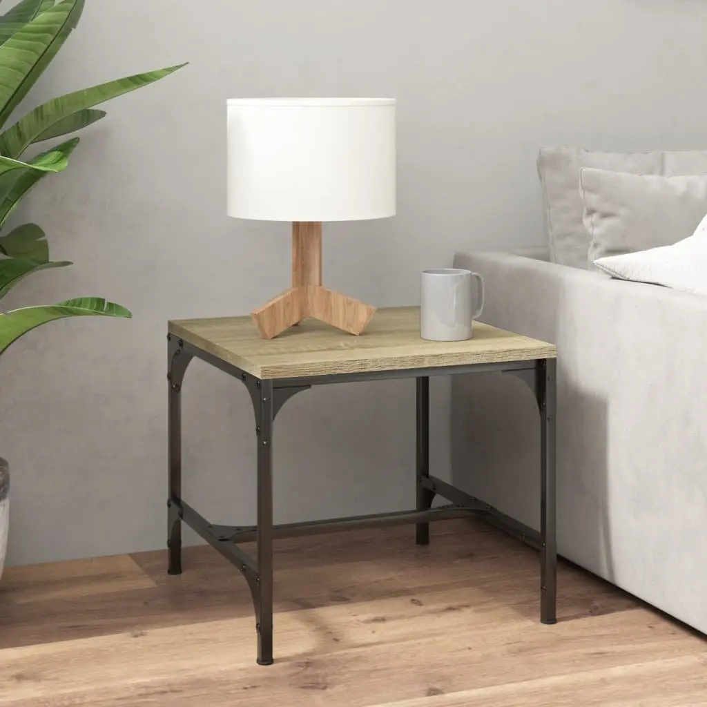 Side Tables Brown 40x40x35 cm Engineered Wood Industrial Accent Furniture 2 Piece
