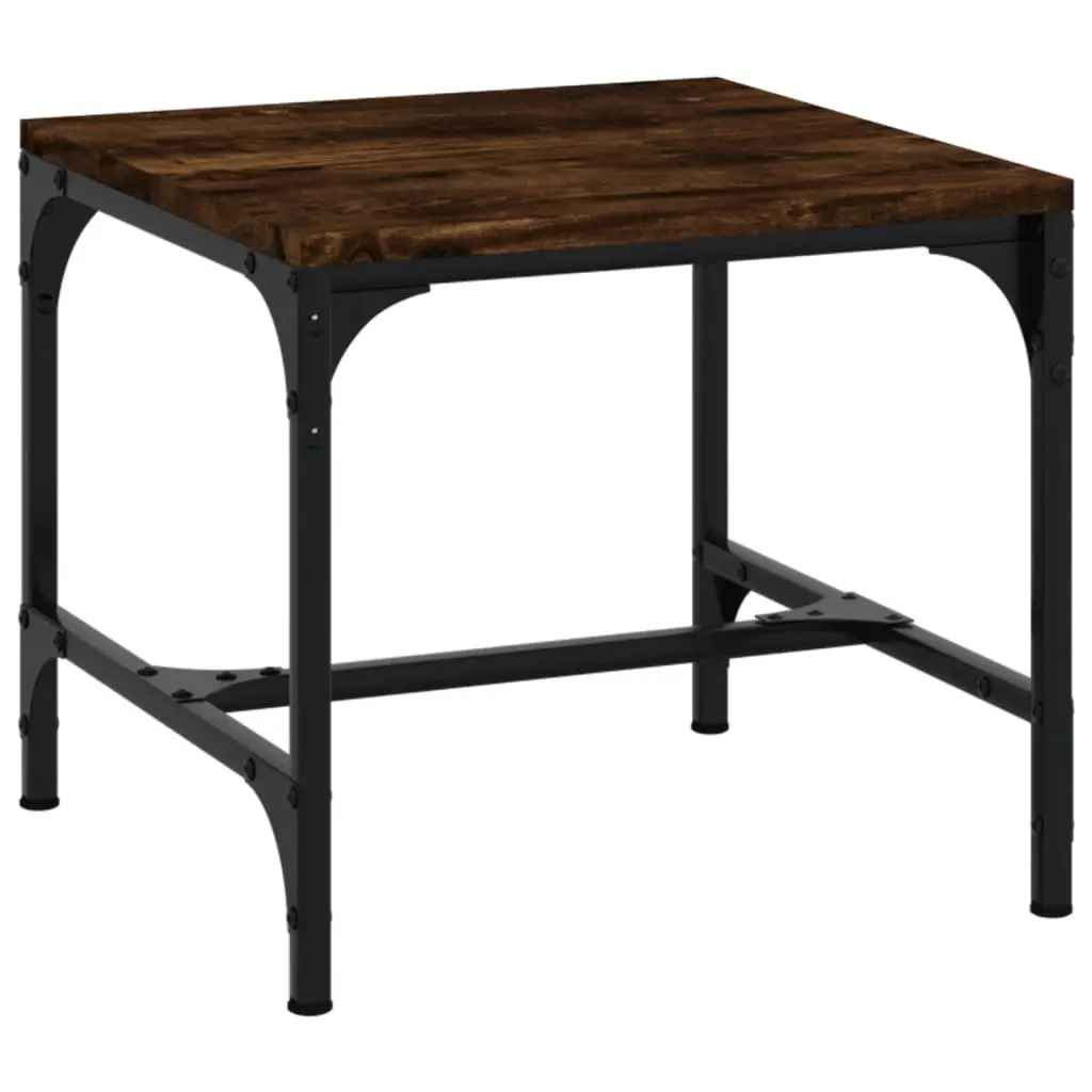 Side Tables Brown Engineered Wood 40 x 40 x 35 cm Sturdy Steel Frame