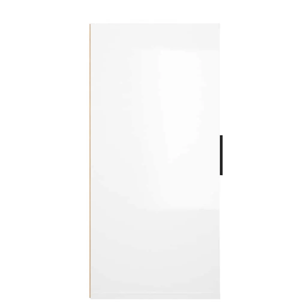Sideboard White High Gloss Engineered Wood Storage Cabinet with Spacious Compartments