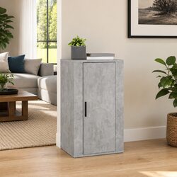 Sideboard Storage Cabinet Grey Engineered Wood Furniture with Door Compartment