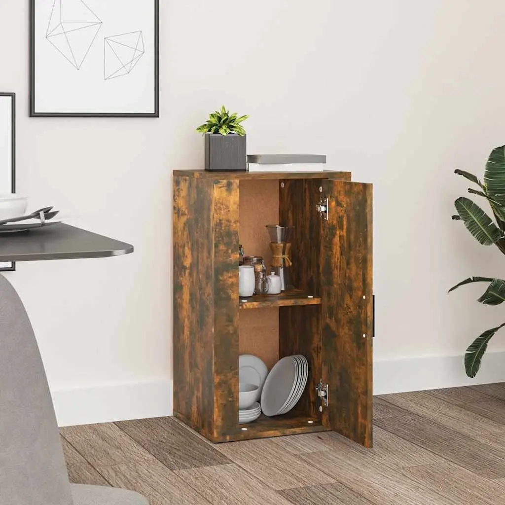 Sideboard Storage Cabinet Brown Engineered Wood Buffet with Door Compartments