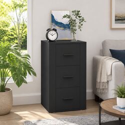 Black Sideboard with 3 Storage Drawers