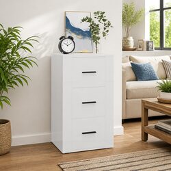 White Sideboard Cabinet with Storage Drawers