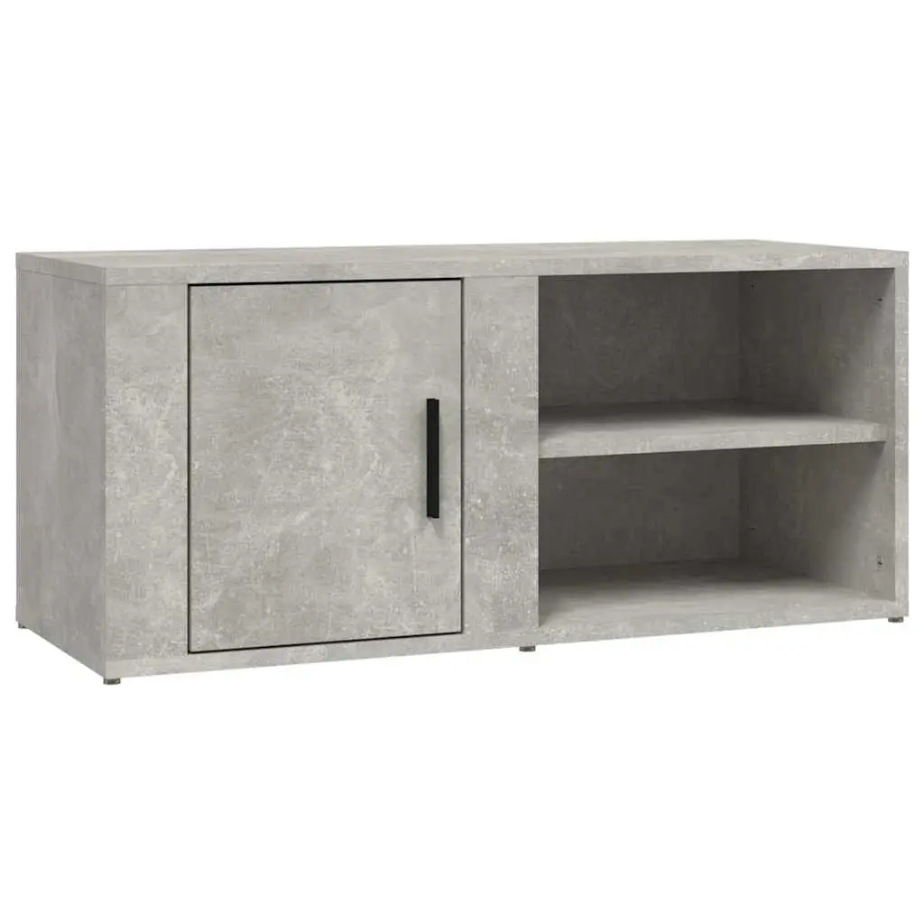 TV Cabinets Grey 80x31.5x36 cm Set of 2 Media Storage Unit with Hinged Doors and Compartments