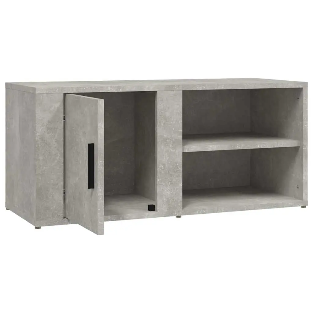 TV Cabinets Grey 80x31.5x36 cm Set of 2 Media Storage Unit with Hinged Doors and Compartments