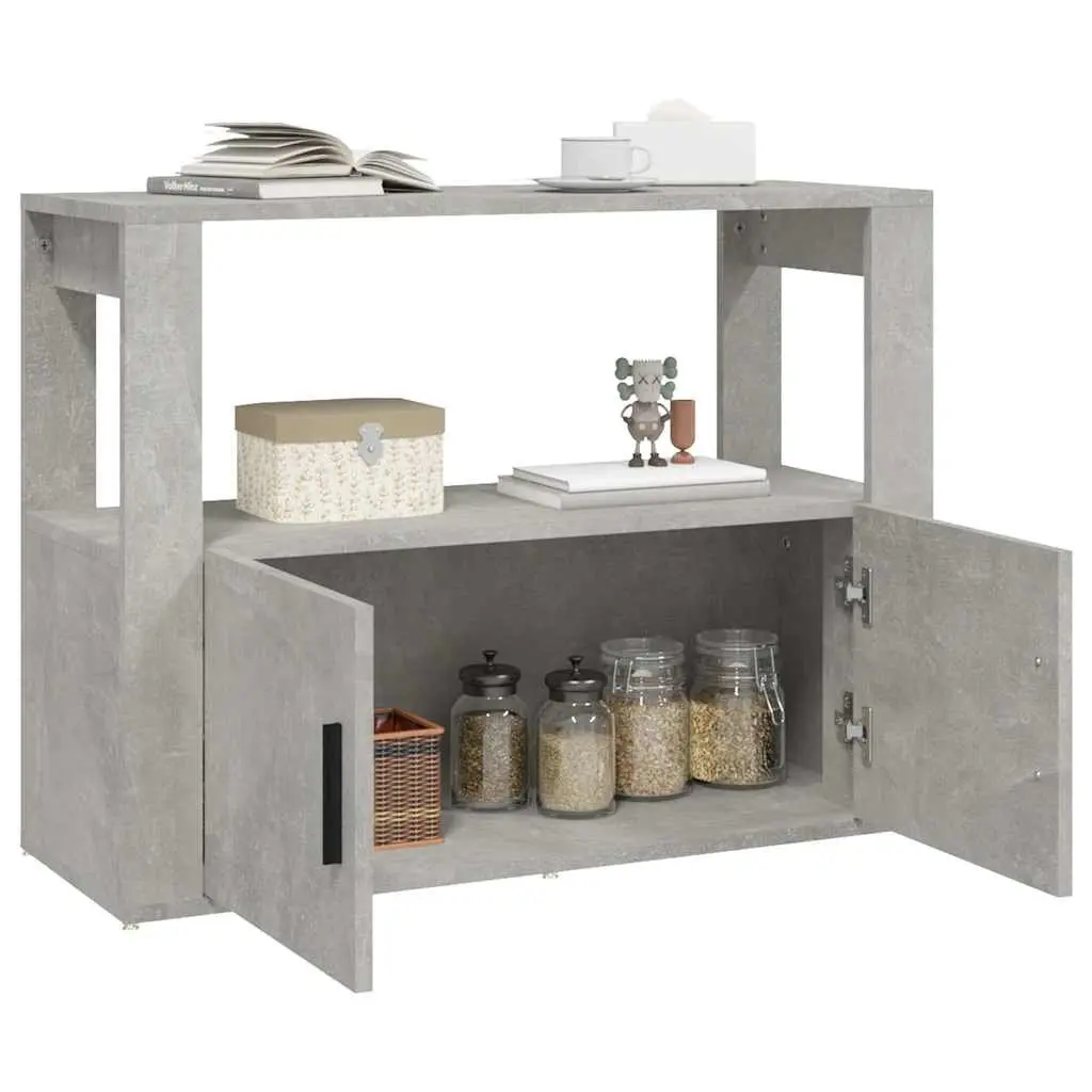 Sideboard Storage Cabinet Grey Engineered Wood Organiser