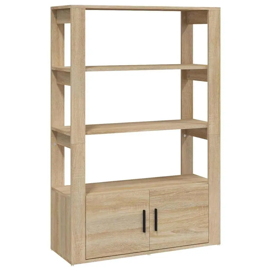 Brown Sideboard Storage Cabinet with Doors and Shelves for Displaying Decorative Items 80Wx30Dx1195H cm Engineered Wood Construction