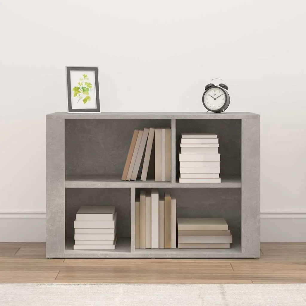 Grey Sideboard Storage Cabinet Engineered Wood Living Room Organizer 80x30x54cm