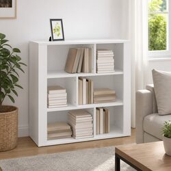 White Engineered Wood Storage Cabinet - Compact Size