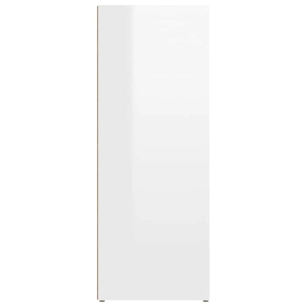 Sideboard High Gloss White Engineered Wood Storage Cabinet Living Room