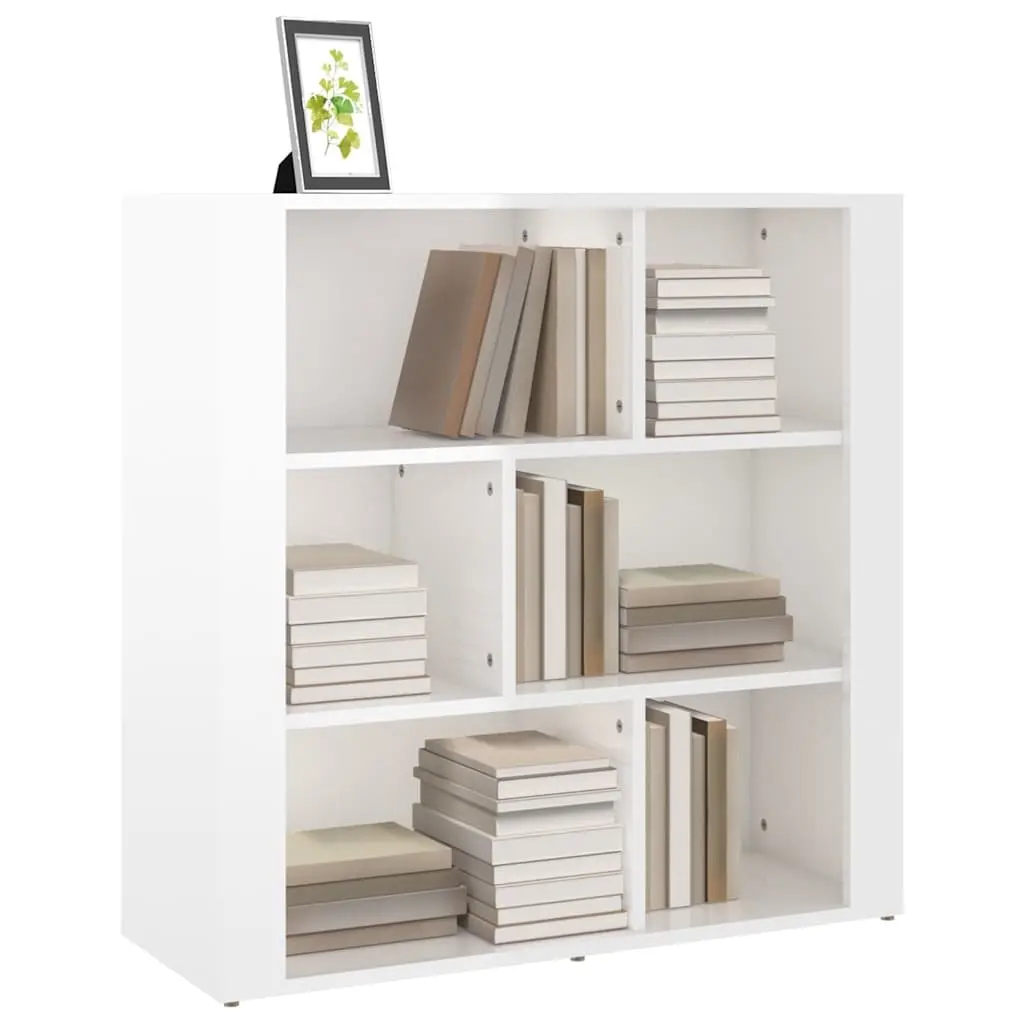 Sideboard High Gloss White Engineered Wood Storage Cabinet Living Room