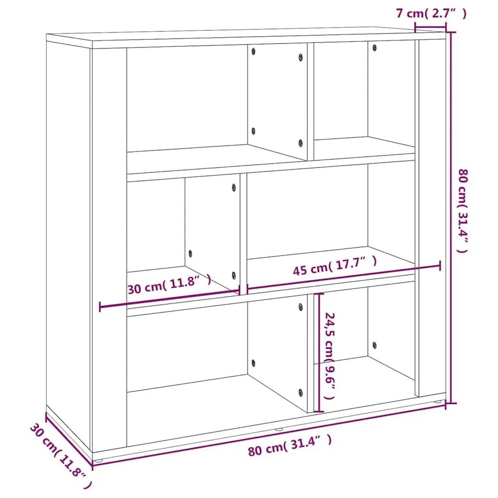 Grey Sideboard Storage Cabinet 80x30x80 cm Engineered Wood for Living Room