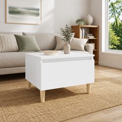 White End Table with Drawer Storage Scandinavian Style Living Room Accent