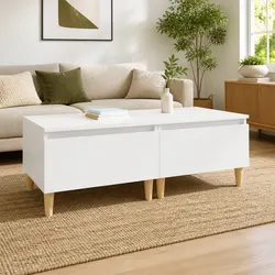 Compact White Side Tables with Organized Drawer Storage