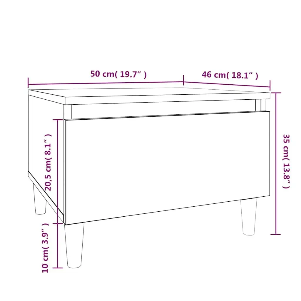End Table Brown 2 Piece Engineered Wood Storage Drawer Living Room