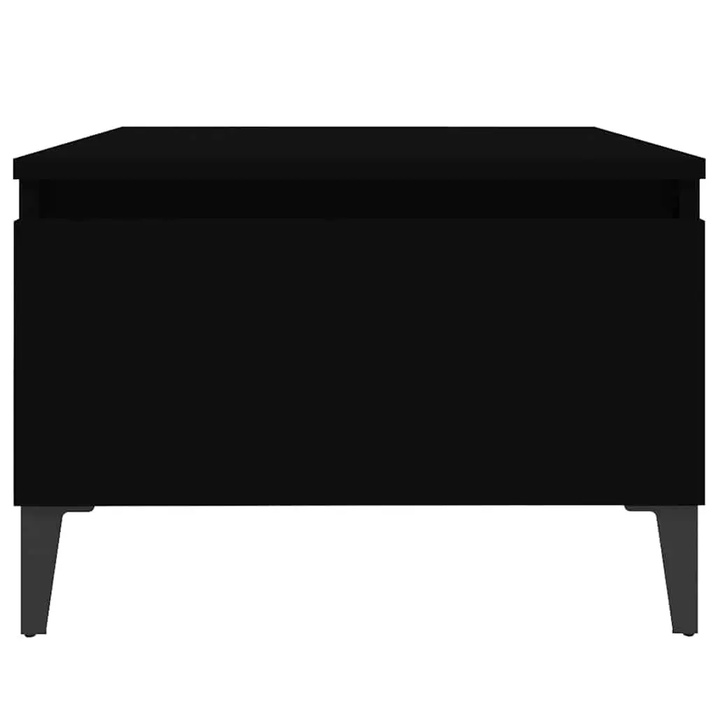 Side Tables Black 50x46x35 cm Storage Drawer 2 Piece Living Room Accent Furniture