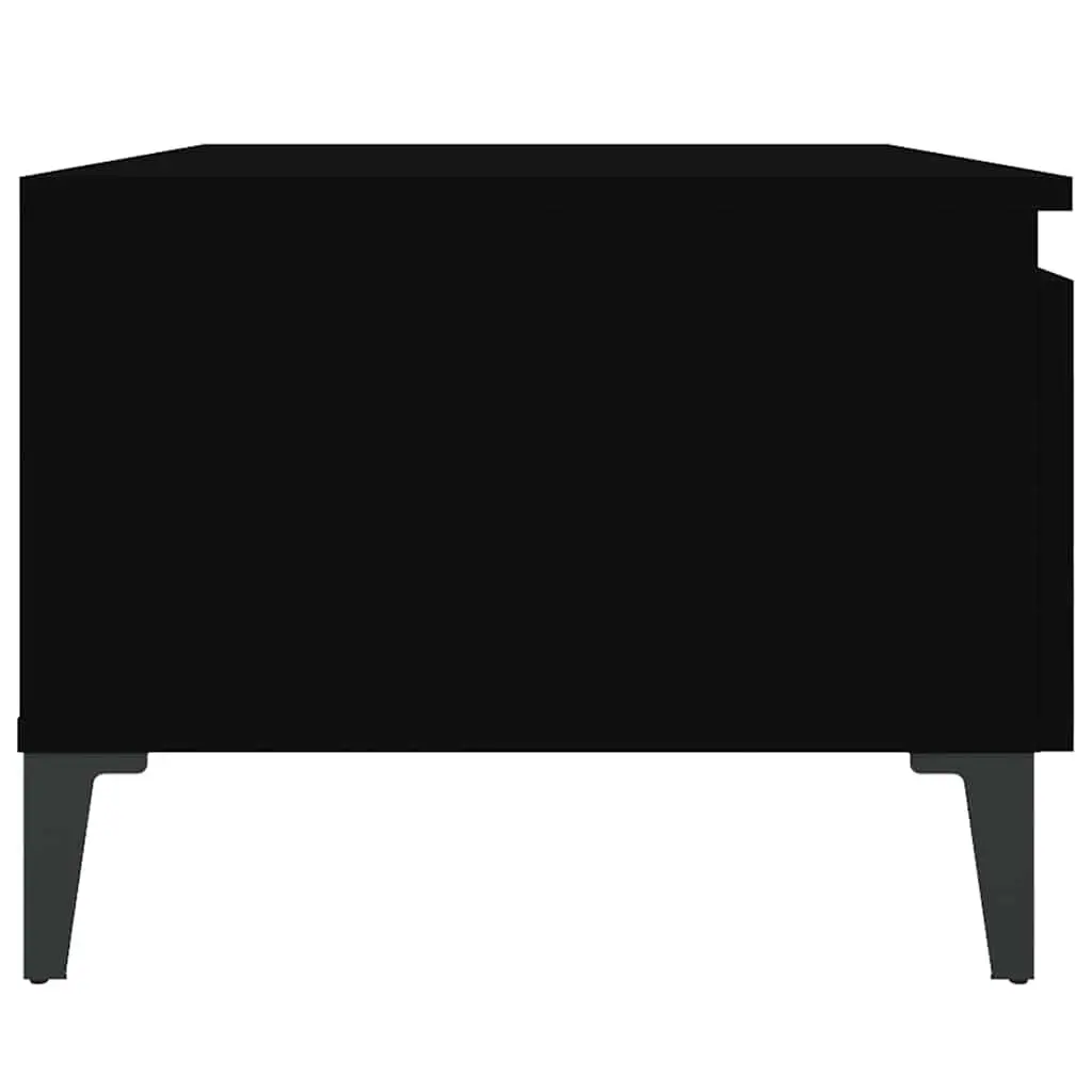 Side Tables Black 50x46x35 cm Storage Drawer 2 Piece Living Room Accent Furniture