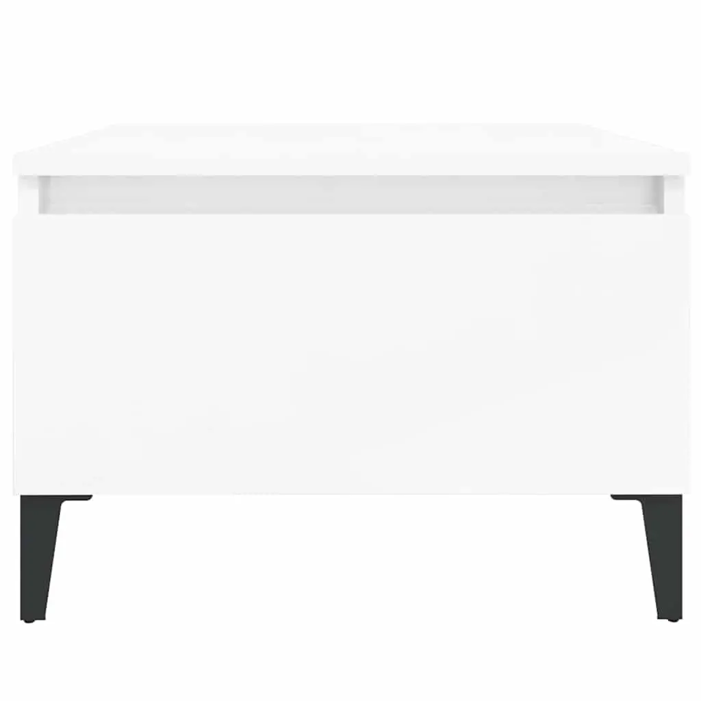 Side Tables High Gloss White 50x46x35cm with Drawer Storage