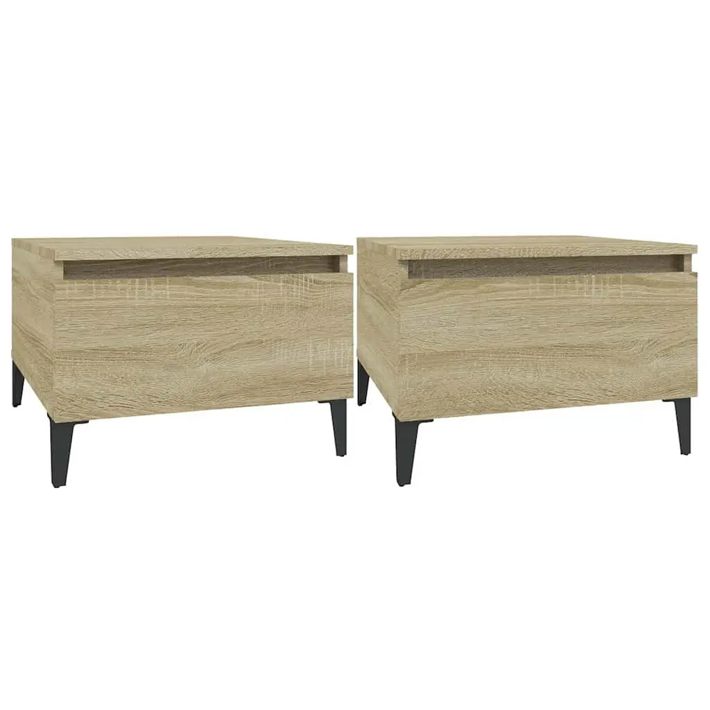 End Tables Brown 50W x 46D x 35H cm Engineered Wood with Drawer Storage
