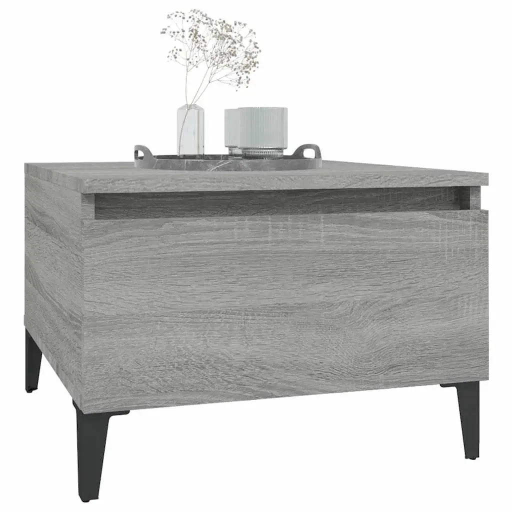 Side Tables Grey 50 x 46 x 35 cm Engineered Wood Accent Tables with Drawer Storage