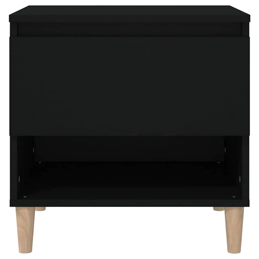Bedside Tables Black 50x46x50 cm Engineered Wood Storage Nightstand Set of 2