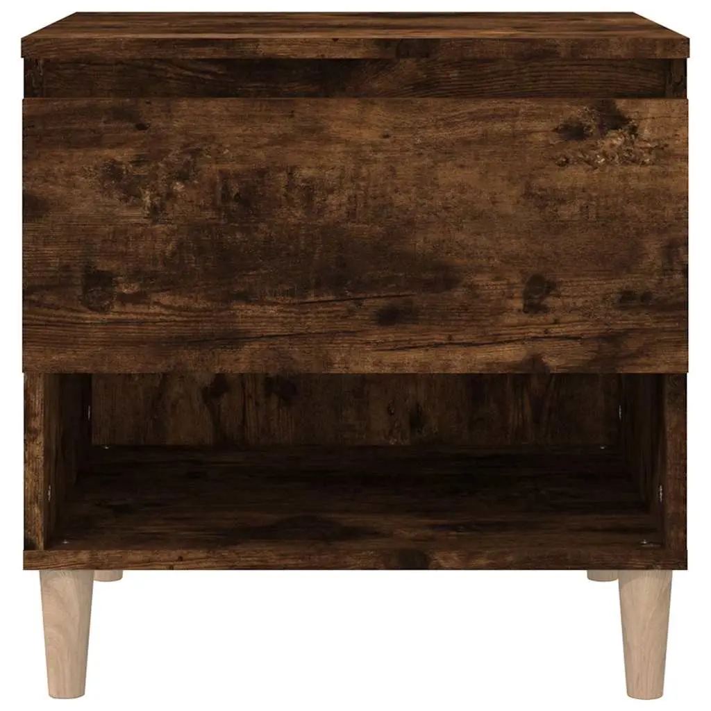 Bedside Tables Brown Engineered Wood Set of 2 Nightstands Bedroom Storage