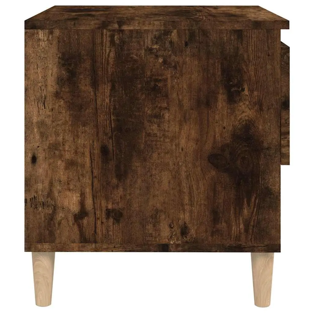 Bedside Tables Brown Engineered Wood Set of 2 Nightstands Bedroom Storage