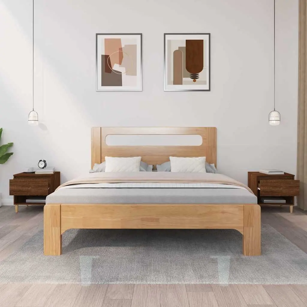 Bedside Tables Brown Oak 50x46x50 cm Engineered Wood Storage 2 pcs