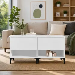 Set of 2 White Engineered Wood Side Tables