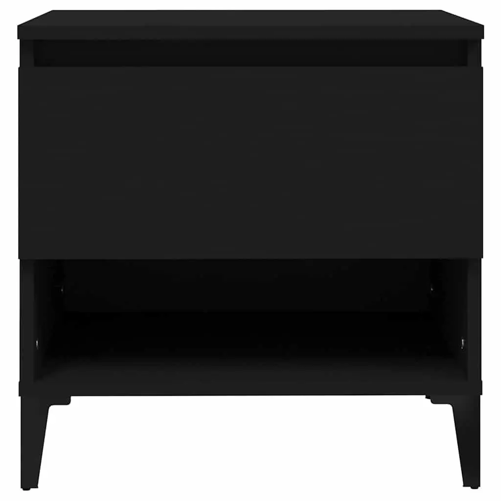 End Tables Black 50W x 46D x 50H cm 2 Piece with Storage Drawer and Compartment