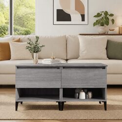 End Tables 2 pcs Grey Sonoma with Drawer Storage Compartment Industrial Style