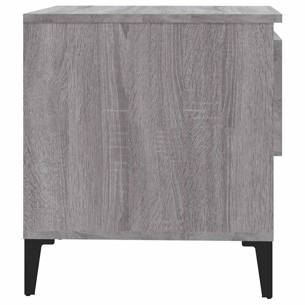 End Tables Grey 2 pcs Engineered Wood with Drawer Storage Compartment Industrial Style