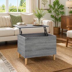 Smart and Compact Grey Lift-Top Coffee Table