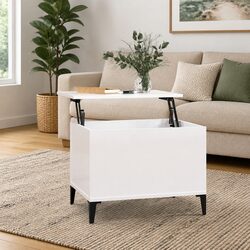 Concise Lift Top Coffee Table in White