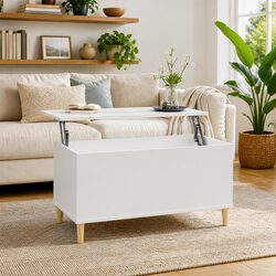 Lift-Top Coffee Table in White - Simple and Elegant