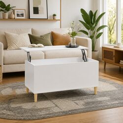 Lift Top Coffee Table in White High Gloss Finish