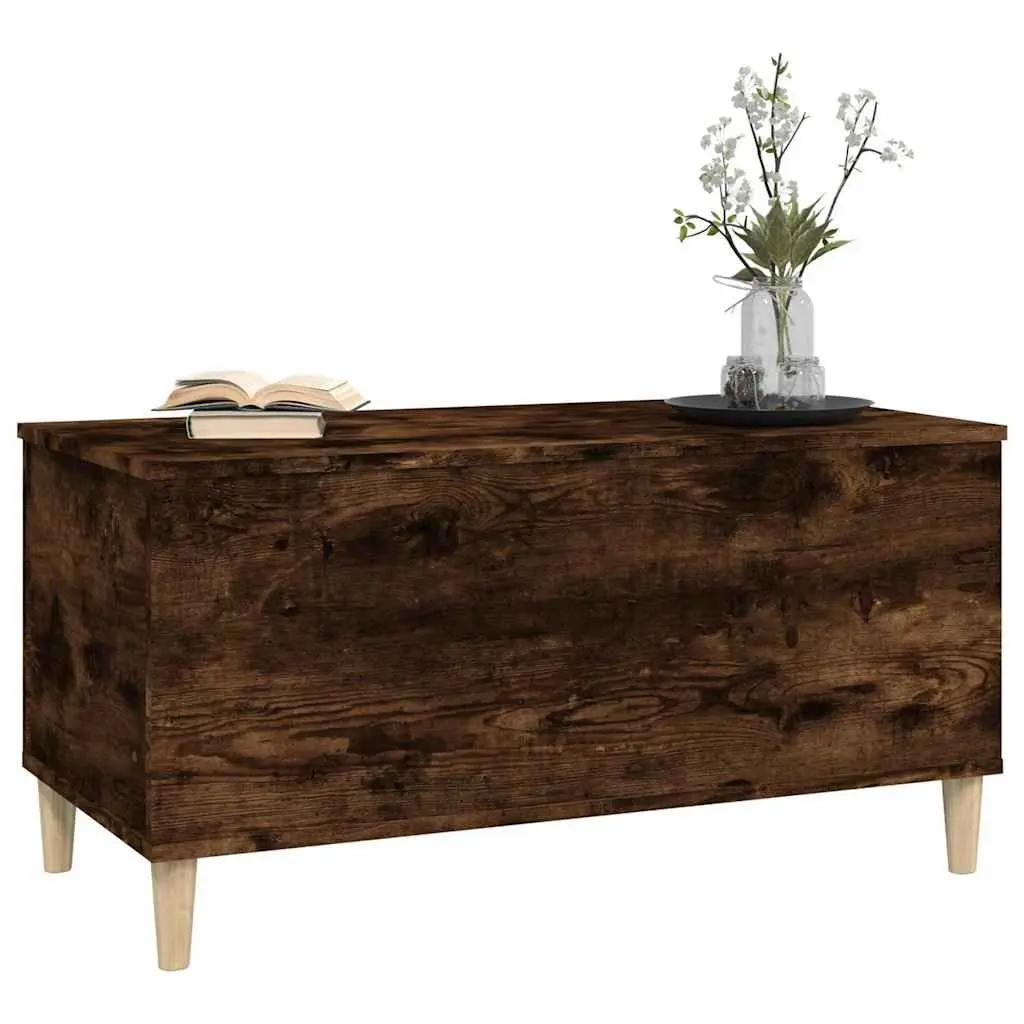 Lift Top Coffee Table Smoked Oak Brown Engineered Wood Hidden Storage Organizer
