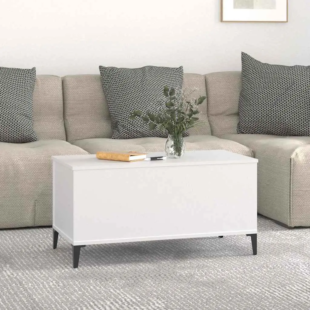 Lift-Top Coffee Table White 90x44.5x45 cm Adjustable Height Hidden Storage Compartment Engineered Wood