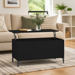 Elegant Black Lift-Top Coffee Table with Storage