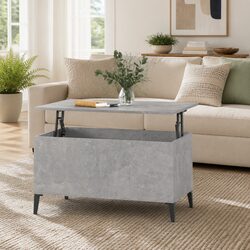 Concise Grey Lift-Top Coffee Table with Storage