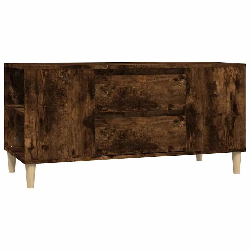 TV Cabinet Brown 102x44.5x50 cm Engineered Wood 4 Compartments 2 Drawers