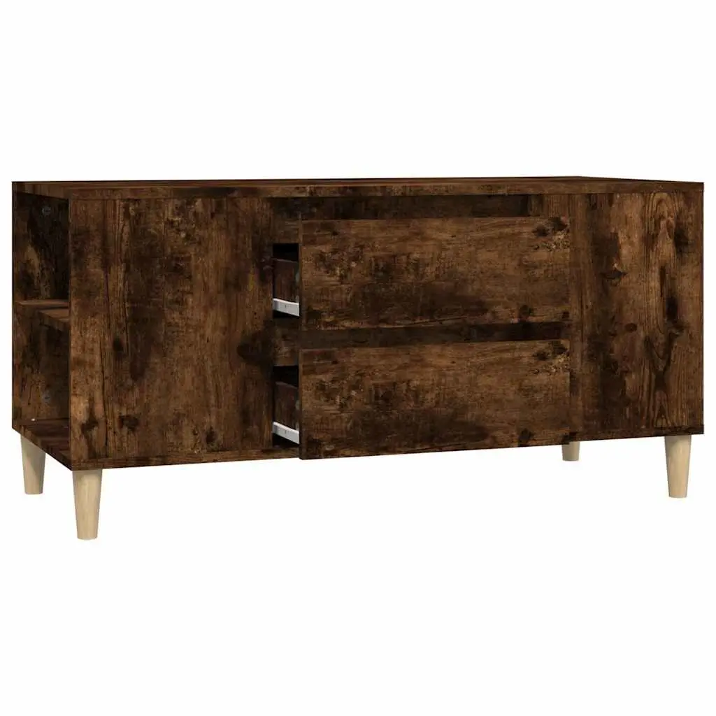 TV Cabinet Brown 102x44.5x50 cm Engineered Wood 4 Compartments 2 Drawers
