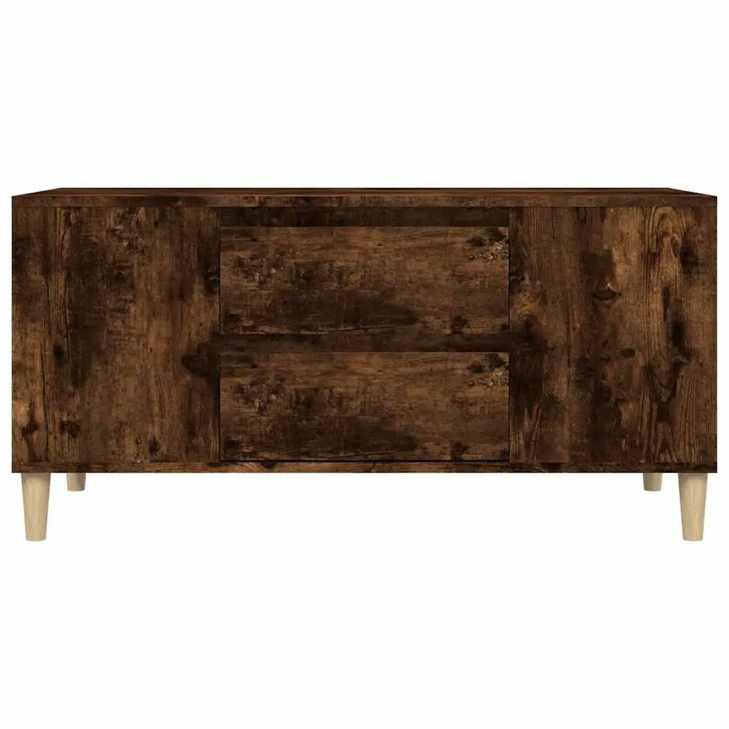 TV Cabinet Brown 102x44.5x50 cm Engineered Wood 4 Compartments 2 Drawers