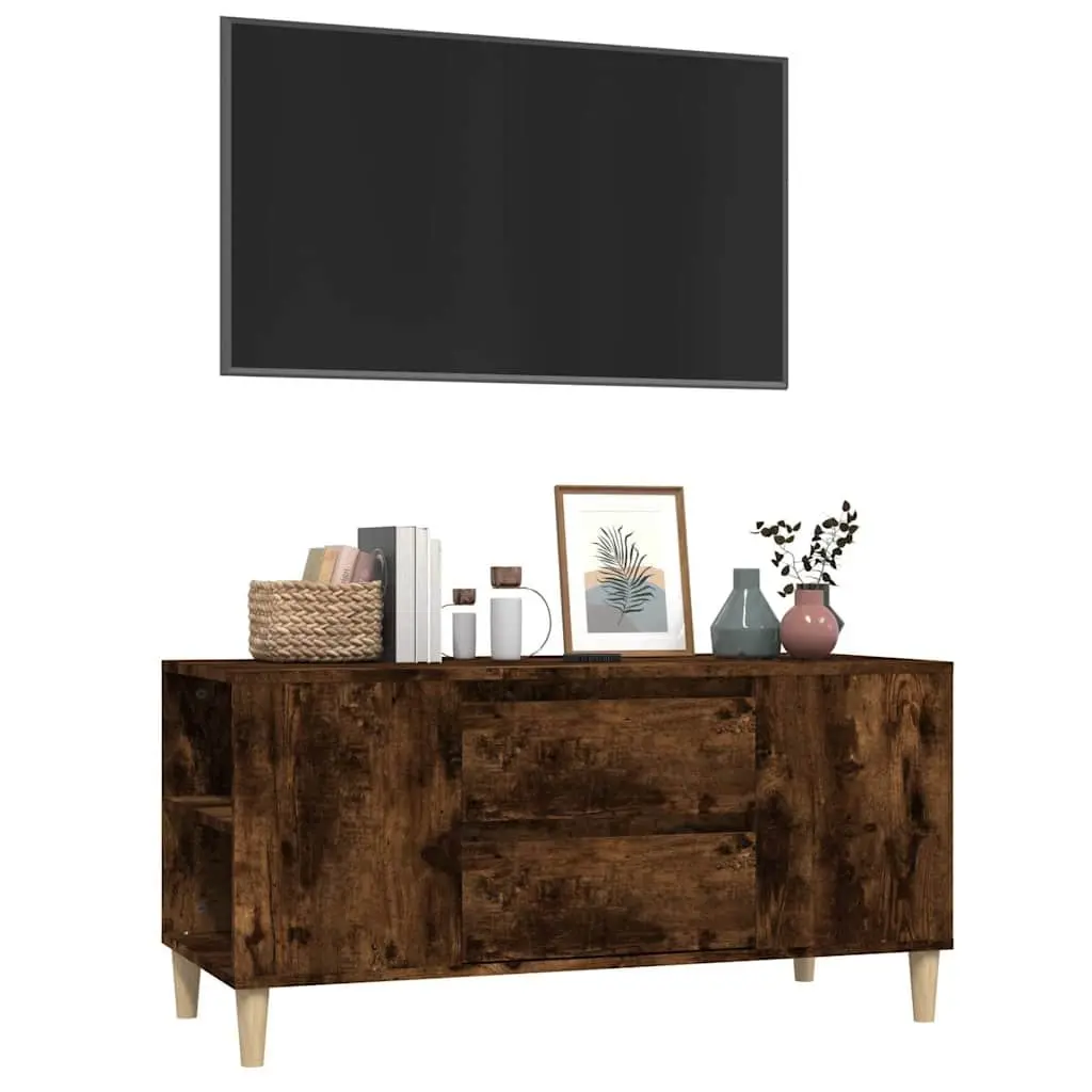 TV Cabinet Brown 102x44.5x50 cm Engineered Wood 4 Compartments 2 Drawers
