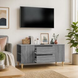 TV Cabinet Grey Sonoma Engineered Wood 102x44.5x50cm Storage Unit Drawers