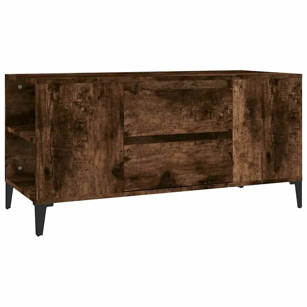 TV Cabinet Engineered Wood Brown Living Room Storage Unit with Drawers