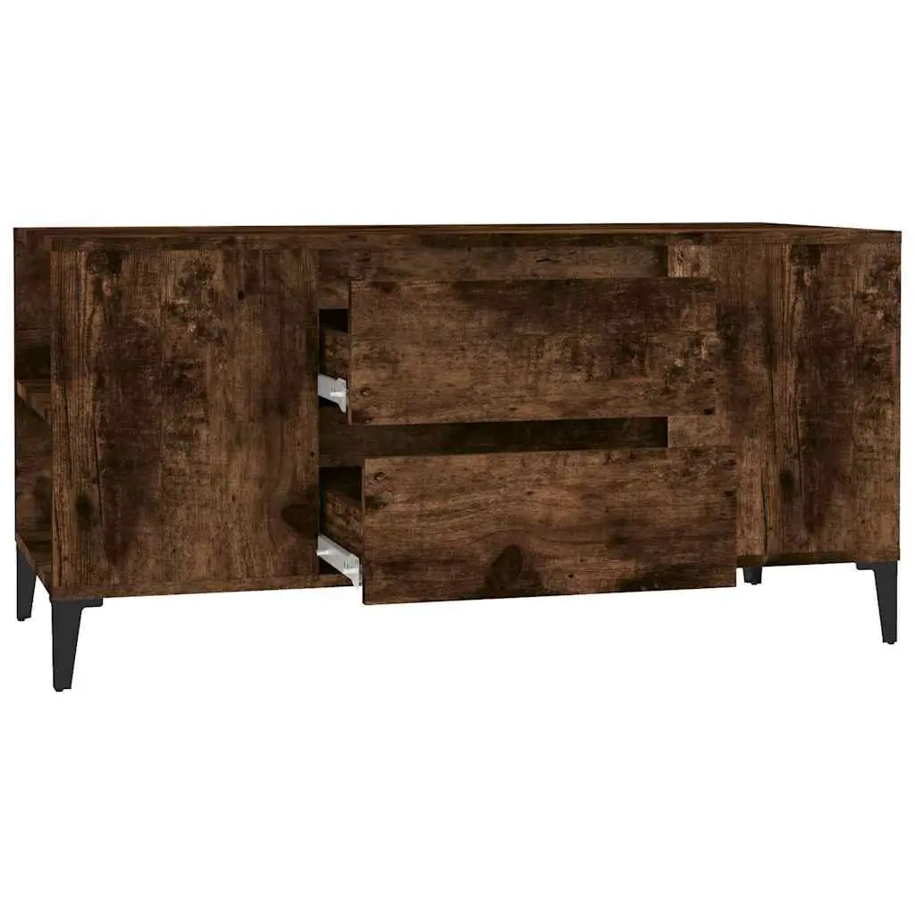 TV Cabinet Engineered Wood Brown Living Room Storage Unit with Drawers