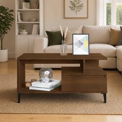 Brown Oak Coffee Table 90x49x45 cm: Compact and Strong