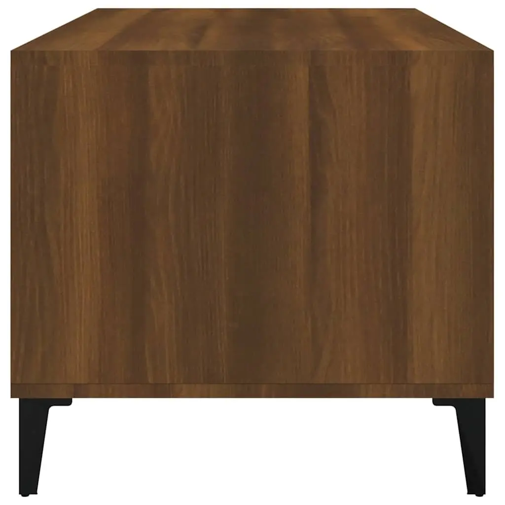 Coffee Table Brown Oak 90x49x45 cm Engineered Wood Metal Feet Storage Display