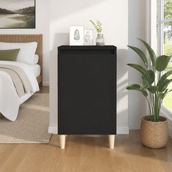 Black Nightstand with Sturdy Construction